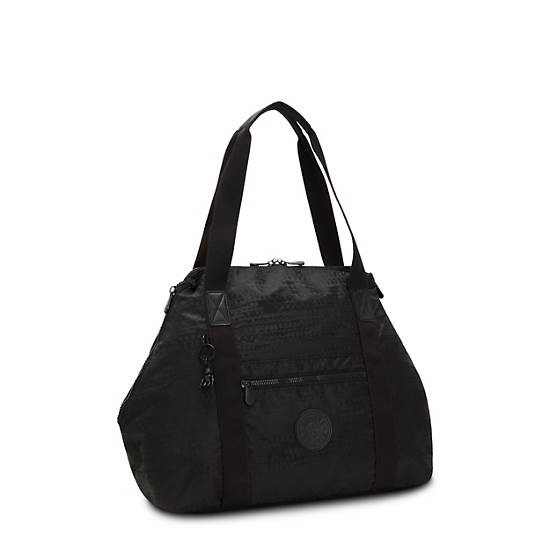 Kipling Art Medium Tote Bags Urban Black Jacquard | CA 1459XY